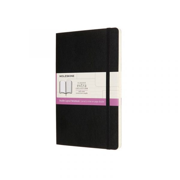 Блокнот Moleskine Classic Soft Double 96 л линейка/без разлиновки мягкая обложка nb313sbk черный